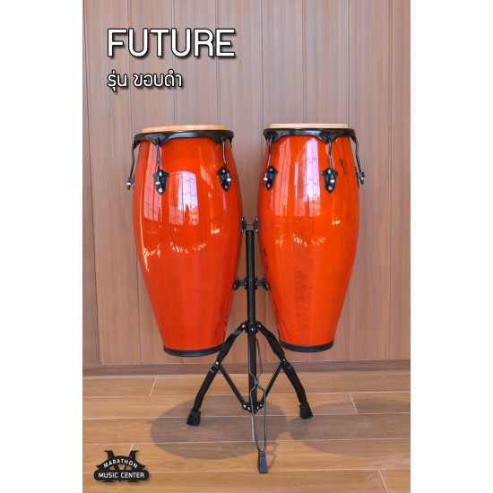 กลองทอมบ้า FUTURE รุ่น ขอบดำ สีส้ม